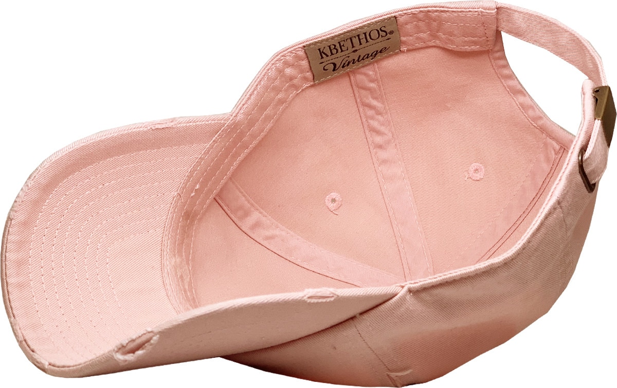 Rose Distressed Vintage Baseball Cap Inside Turned Over View